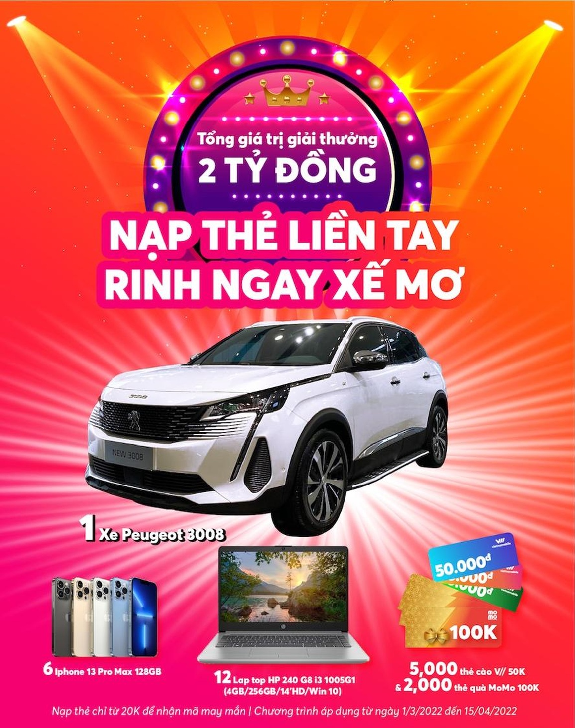Cơ hội nhận ô tô khi nạp thẻ Vietnamobile từ 20.000 đồng - 1 Cơ hội nhận ô tô khi nạp thẻ Vietnamobile từ 20.000 đồng - 1