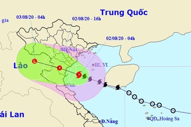Bão số 2 đang tiến gần bờ biển Thái Bình - Nghệ An, nhiều nơi mưa lớn