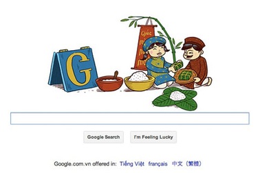 Bánh Chưng Việt Nam xuất hiện trên trang chủ Google