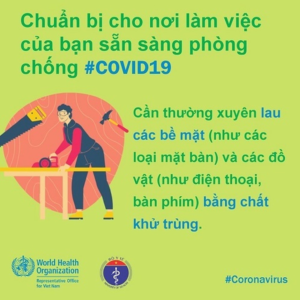 WHO khuyến cáo cách phòng chống Covid-19 tại nơi làm việc - 1 WHO khuyến cáo cách phòng chống Covid-19 tại nơi làm việc - 1