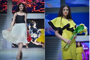 Hoa hậu Ngọc Hân rạng ngời trong mẫu thiết kế mới của thời trang xuân hè 2014