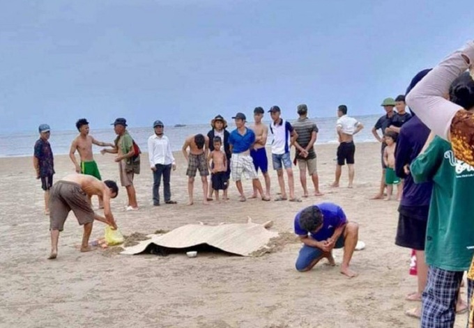 Khu vực bãi biển nơi các cháu nhỏ gặp nạn