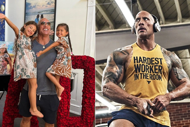 Ngôi sao cơ bắp The Rock gây ngưỡng mộ với hình ảnh ông bố ngọt ngào