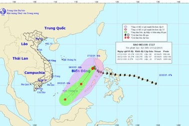 Bão số 5 tiếp tục di chuyển về hướng Quần đảo Trường Sa