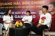 Bộ đôi Quang Hải và Đức Chinh giao lưu trực tuyến cùng độc giả Dân trí