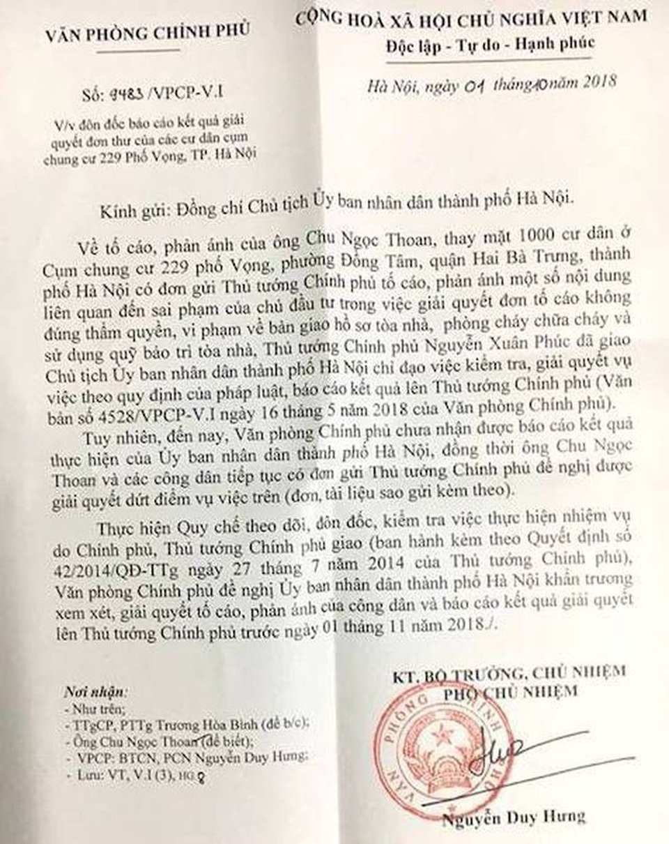 Yêu cầu minh bạch hồ sơ hô biến chung cư 229 phố Vọng từ 11 thành 18 tầng - 1 Yêu cầu minh bạch hồ sơ hô biến chung cư 229 phố Vọng từ 11 thành 18 tầng - 1