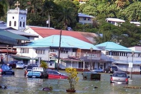 Ảnh sóng thần tàn phá quần đảo Samoa