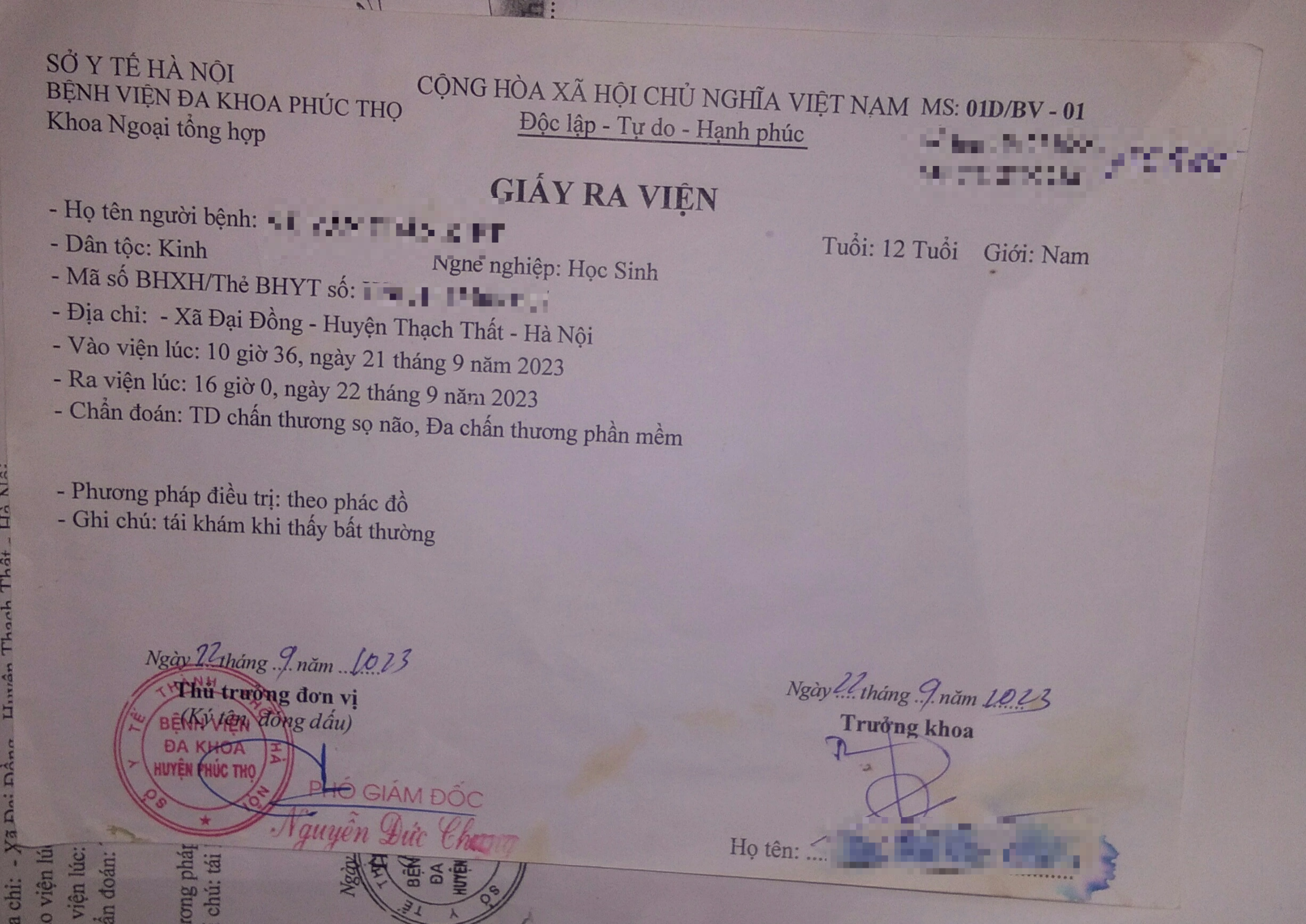 Bocah kelas 7 dipukuli sampai gila: Bisa tuntut - 3 Nam sinh lớp 7 bị đánh đến rối loạn tâm thần: Có thể khởi kiện - 3