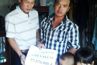 Hơn 77 triệu đồng đến với cha con anh Lê Văn Cần