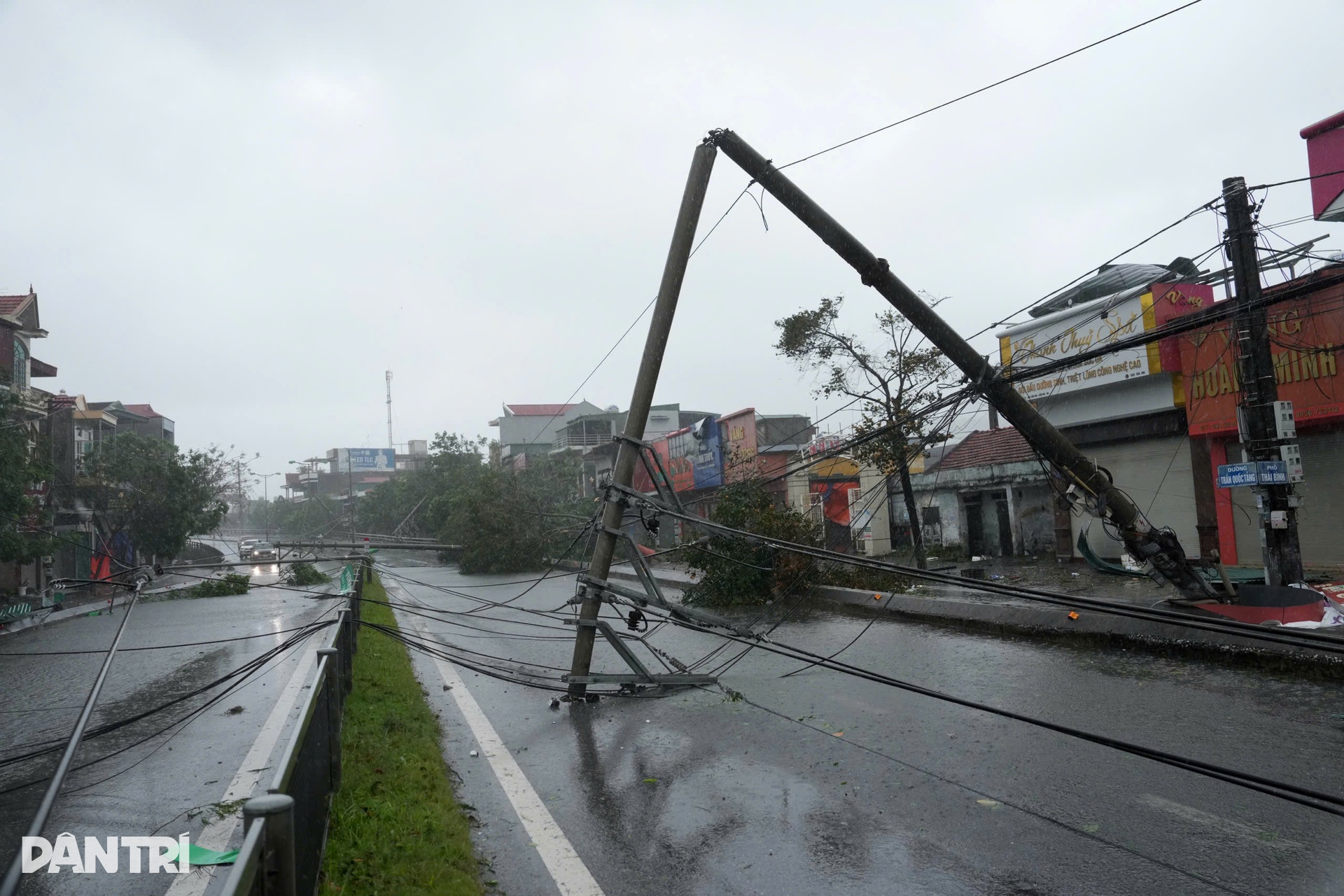 Bão Yagi đổ bộ Quảng Ninh: Đường phố ngổn ngang, hàng loạt cột điện gãy đổ - 5