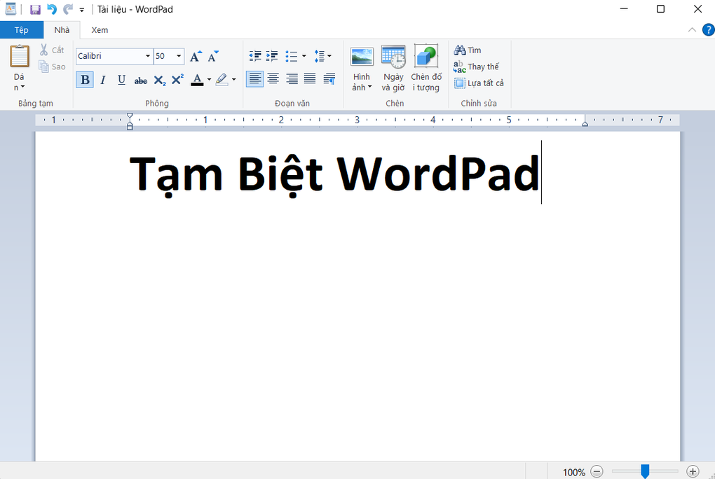 WordPad là phần mềm soạn văn bản đơn giản, đã gắn bó với các phiên bản Windows suốt 28 năm qua (Ảnh chụp màn hình).