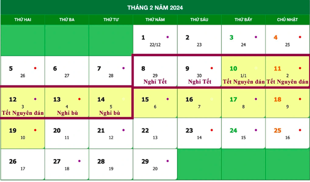 Nghỉ Tết Nguyên Đán 2024 Trong 7 Ngày: Lịch Trình Chi Tiết và Hoạt Động Nổi Bật