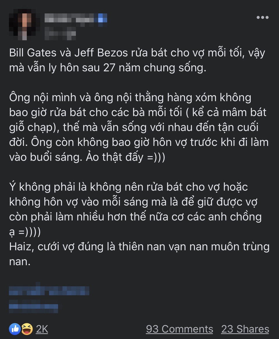 Dân mạng tranh cãi chuyện rửa bát, nguyên nhân là vì... Bill Gates - 8 Dân mạng tranh cãi chuyện rửa bát, nguyên nhân là vì... Bill Gates - 8