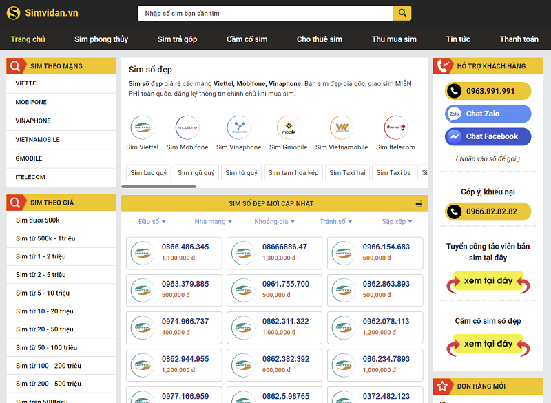 Sim vì dân - Nơi thỏa mãn đam mê sim số đẹp - 1