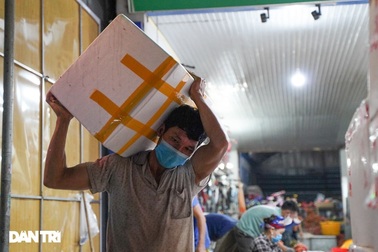 Cửu vạn xuyên đêm bốc hàng vải thiều xuất khẩu đi Trung Quốc