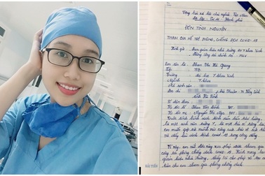 Nữ sinh Hà Tĩnh viết đơn tình nguyện tham gia chống dịch Covid-19