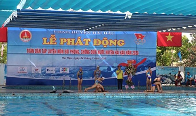 Lễ phát động toàn dân tập luyện môn bơi, phòng chống đuối nước huyện Hải Hậu, Nam Định
