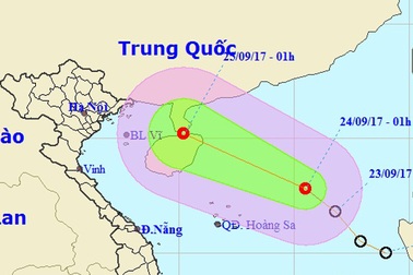 Áp thấp nhiệt đới di chuyển về phía Bắc Vịnh Bắc Bộ