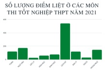 Cả nước có 1281 bài thi bị điểm liệt, môn Lịch sử đứng đầu