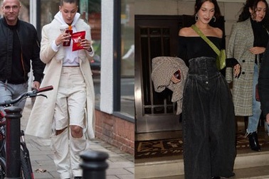 Bella Hadid lăng xê quần ống rộng