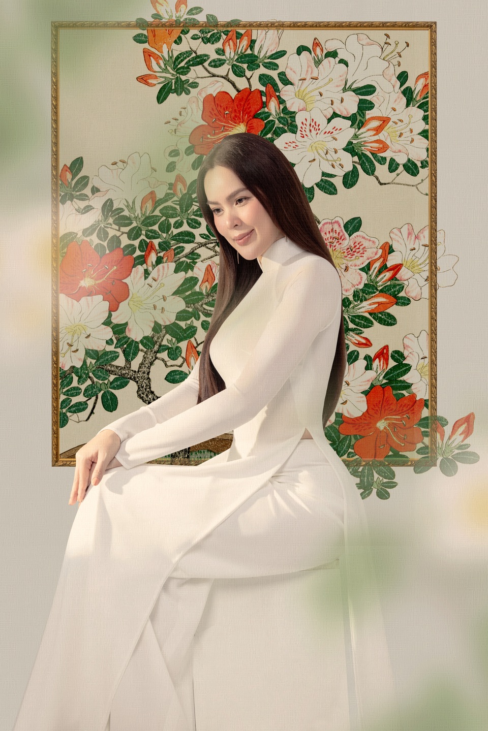 Hoa hậu Phương Lê khoe sắc với áo dài - 6 Hoa hậu Phương Lê khoe sắc với áo dài - 6