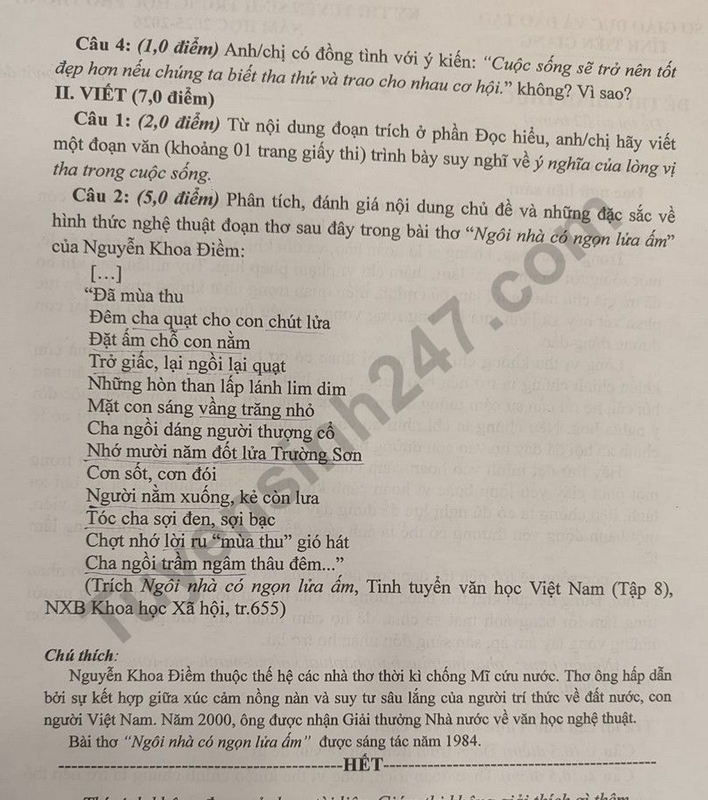 Answers to all 10th grade entrance exams in 2025 of Tien Giang province - 2 Đáp án tất cả các môn thi vào lớp 10 năm 2025 của tỉnh Tiền Giang - 2
