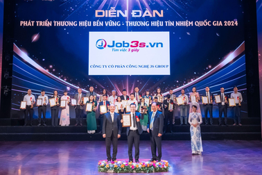 Job3s.vn nhận giải thưởng "Top 10 thương hiệu bền vững quốc gia"