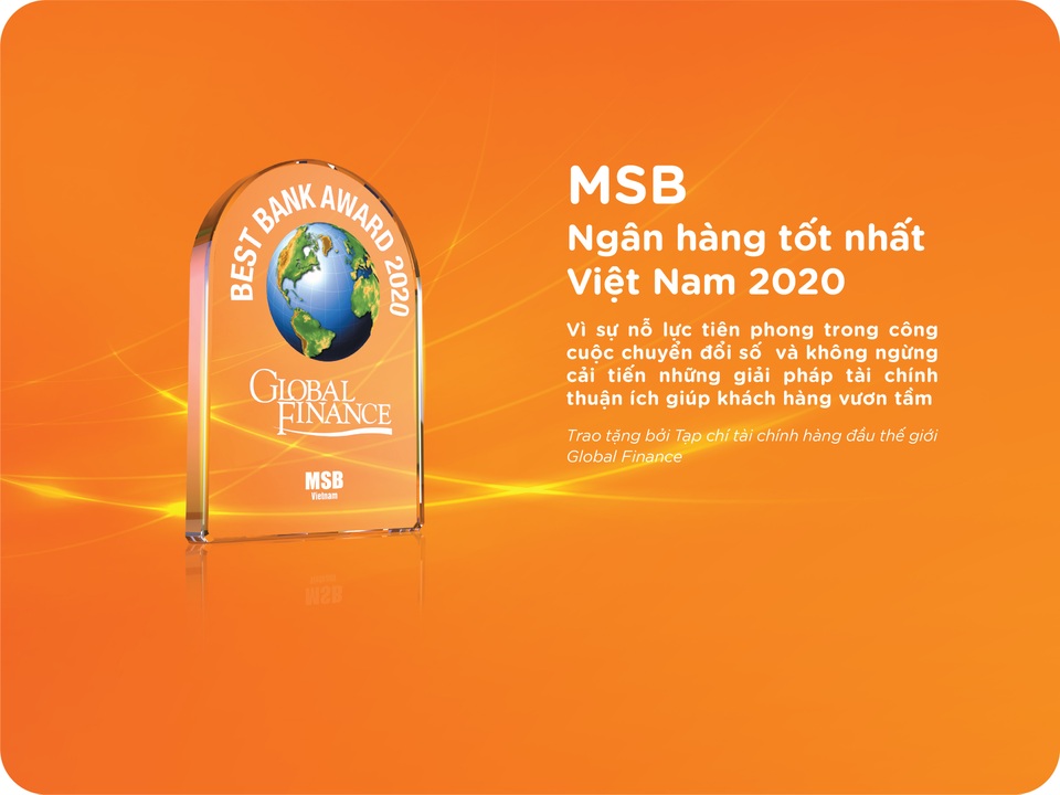 MSB được vinh danh là ngân hàng tốt nhất Việt Nam năm 2020 - 1 MSB được vinh danh là ngân hàng tốt nhất Việt Nam năm 2020 - 1