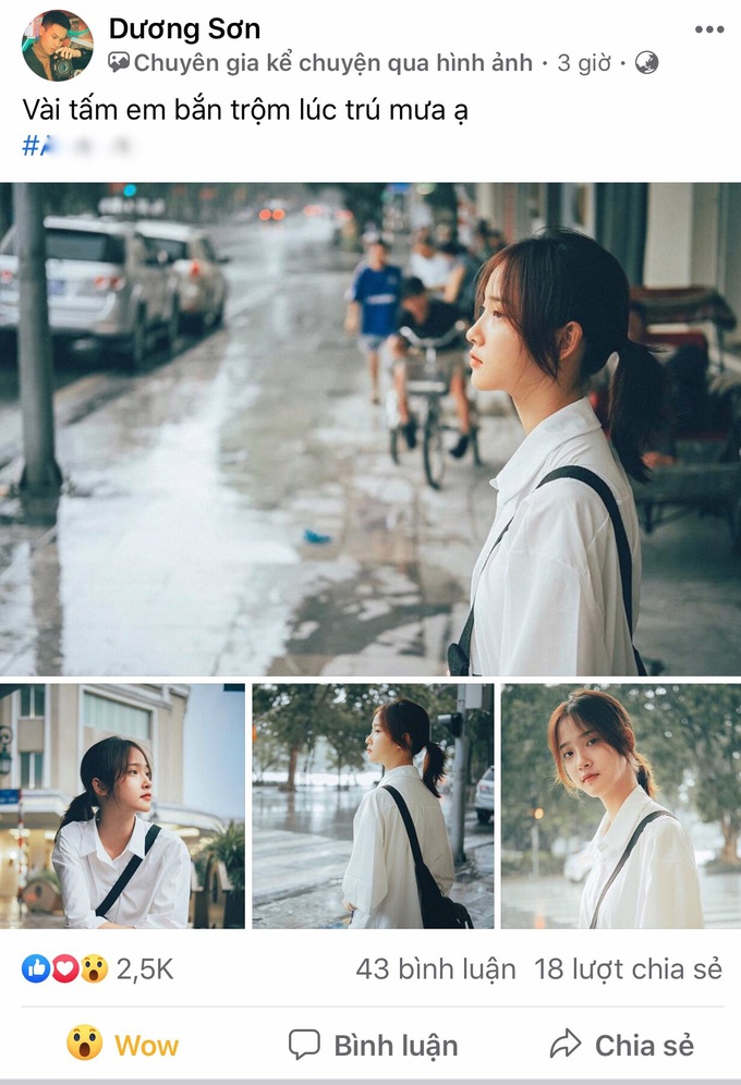 Cô gái bất ngờ được chú ý sau loạt ảnh chụp lén của chàng thiếu uý công an khi đang trú mưa - Ảnh 1. Cô gái bất ngờ được chú ý sau loạt ảnh chụp lén của chàng thiếu uý công an khi đang trú mưa - Ảnh 1.