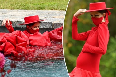 Người mẫu mang bầu “phi” thẳng xuống... hồ bơi khi đang trình diễn