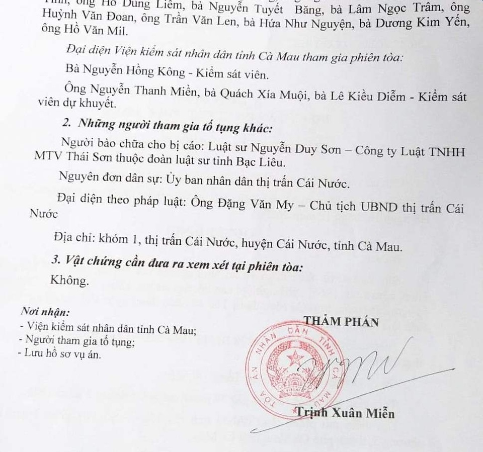 Cà Mau: Nguyên kế toán Ủy ban thị trấn vẫn kêu oan trong phiên tòa thứ 12 - 2 Cà Mau: Nguyên kế toán Ủy ban thị trấn vẫn kêu oan trong phiên tòa thứ 12 - 2