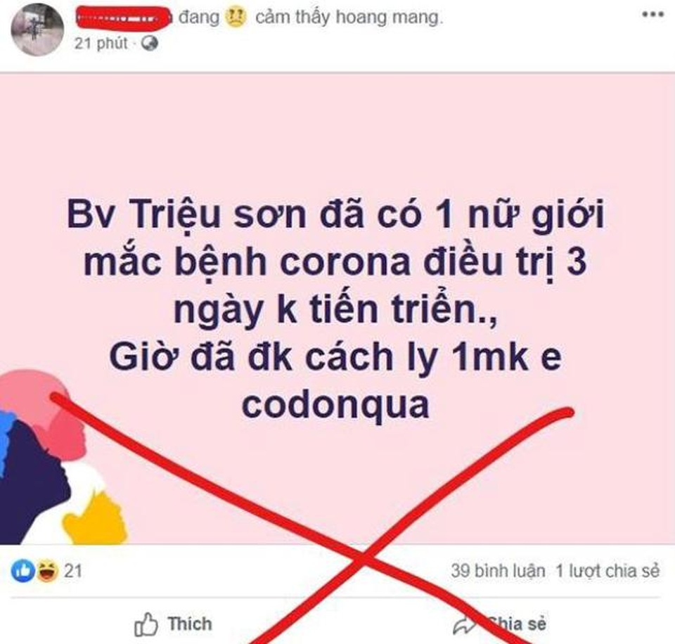 Bị phạt 12,5 triệu vì bịa tin bệnh nhân nhiễm corona chữa 3 ngày không đỡ - 1 Bị phạt 12,5 triệu vì bịa tin bệnh nhân nhiễm corona chữa 3 ngày không đỡ - 1