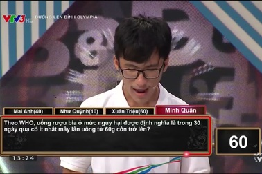 Phần thi Khởi động lập kỷ lục Olympia của Minh Quân