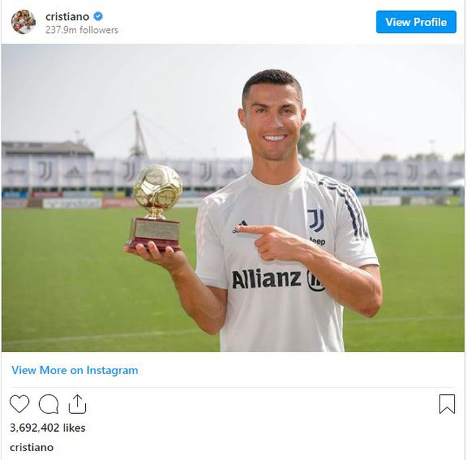 Ronaldo được trao danh hiệu Cầu thủ ghi bàn xuất sắc nhất thế giới - Ảnh 1. Ronaldo được trao danh hiệu Cầu thủ ghi bàn xuất sắc nhất thế giới - Ảnh 1.