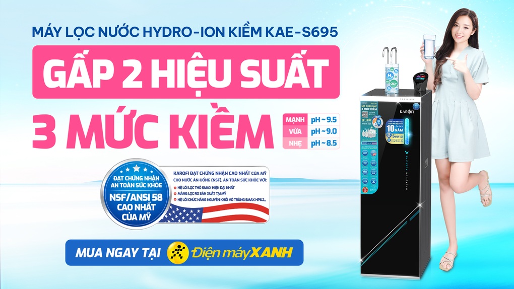 Máy lọc nước Hydro-ion kiềm Karofi S695: Khỏe bên trong, đẹp da bên ngoài - 4 Máy lọc nước Hydro-ion kiềm Karofi S695: Khỏe bên trong, đẹp da bên ngoài - 4