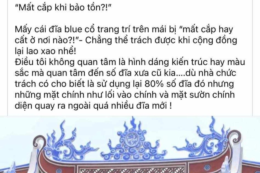 Hội An thông tin về nghi vấn mất cắp đĩa trang trí trên mái Chùa Cầu - 1