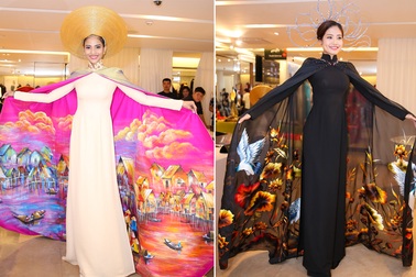 Trương Thị May, á hậu Hoàn vũ Lệ Hằng lộng lẫy với áo dài