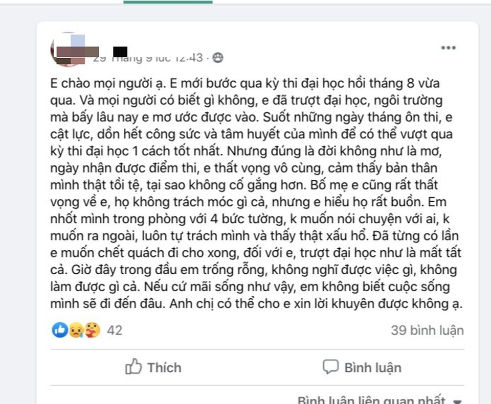 Học sinh tự vẫn vì rớt đại học: Đừng để sự đã rồi! - 2 Học sinh tự vẫn vì rớt đại học: Đừng để sự đã rồi! - 2