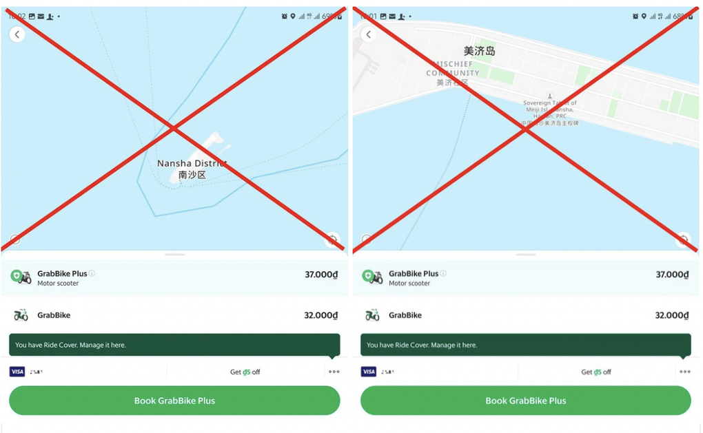 Grab bị xử phạt 60 triệu đồng vì dùng bản đồ sai lệch chủ quyền biển đảo - 1 Grab bị xử phạt 60 triệu đồng vì dùng bản đồ sai lệch chủ quyền biển đảo - 1
