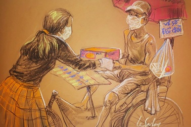 Những câu chyện ấm tình người giữa tâm dịch Sài Gòn được vẽ thành tranh