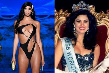 Con gái Hoa hậu thế giới bốc lửa trong tuần lễ thời trang áo tắm Miami