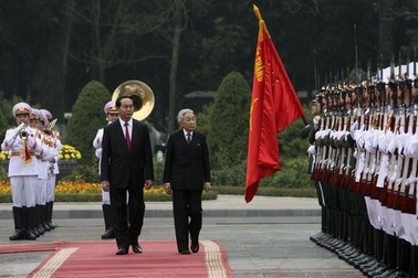 Lễ đón Nhà vua và Hoàng hậu Nhật Bản tại Phủ Chủ tịch