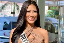 Kim Duyên tự tin trả lời trong vòng phỏng vấn kín tại Hoa hậu Hoàn vũ 2021