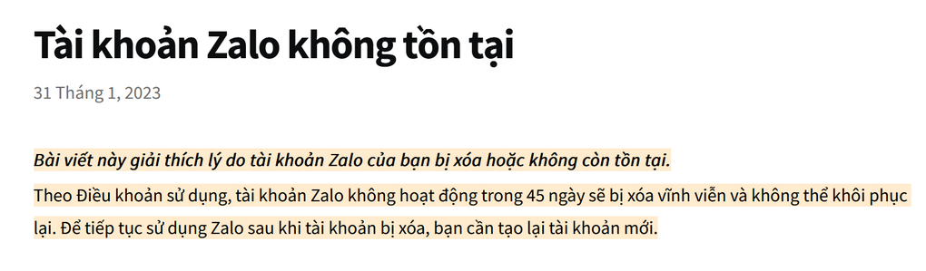 Zalo បង្កភាពចម្រូងចម្រាសចំពោះការលុបសារគណនីអសកម្មបន្ទាប់ពី 45 ថ្ងៃ - 1 Zalo gây tranh cãi vì xóa tin nhắn tài khoản không hoạt động sau 45 ngày - 1