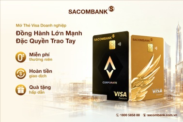 Sacombank thêm ưu đãi cho thẻ Visa doanh nghiệp
