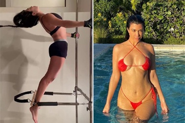 Fans khen hết lời khi Kourtney Kardashian chia sẻ ảnh tập thể dục