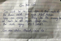 Bé trai sơ sinh bị bỏ lại dưới gầm cầu cùng lá thư viết vội ở Thái Bình