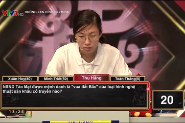 Nguyễn Thu Hằng thi Khởi động ở cuộc thi Quý 1 Olympia 20