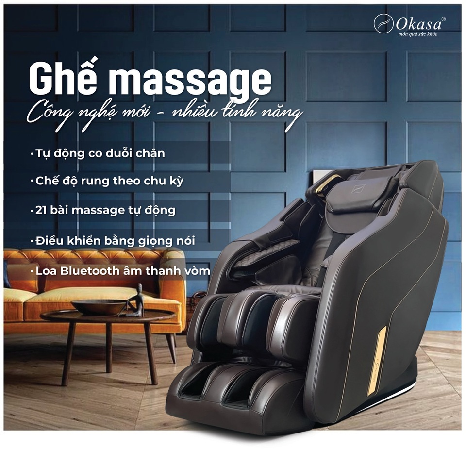 Ghế massage cao cấp Okasa - Giải pháp sức khỏe cho người yêu công nghệ - 2
