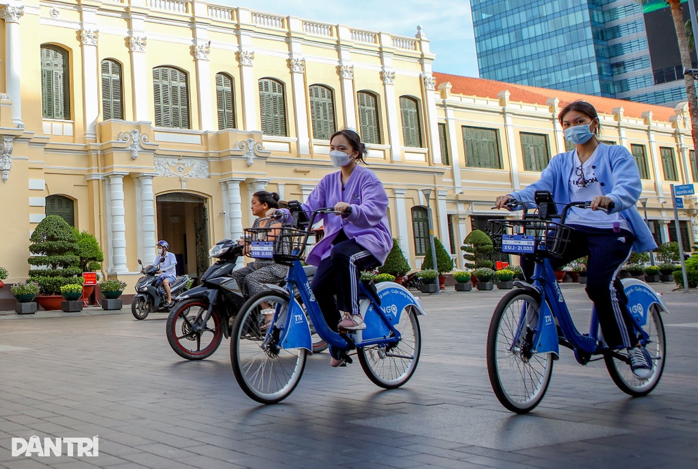 Khóc ròng khi xe đạp công cộng ở TPHCM bị treo ngược cành cây - 1 Khóc ròng khi xe đạp công cộng ở TPHCM bị treo ngược cành cây - 1